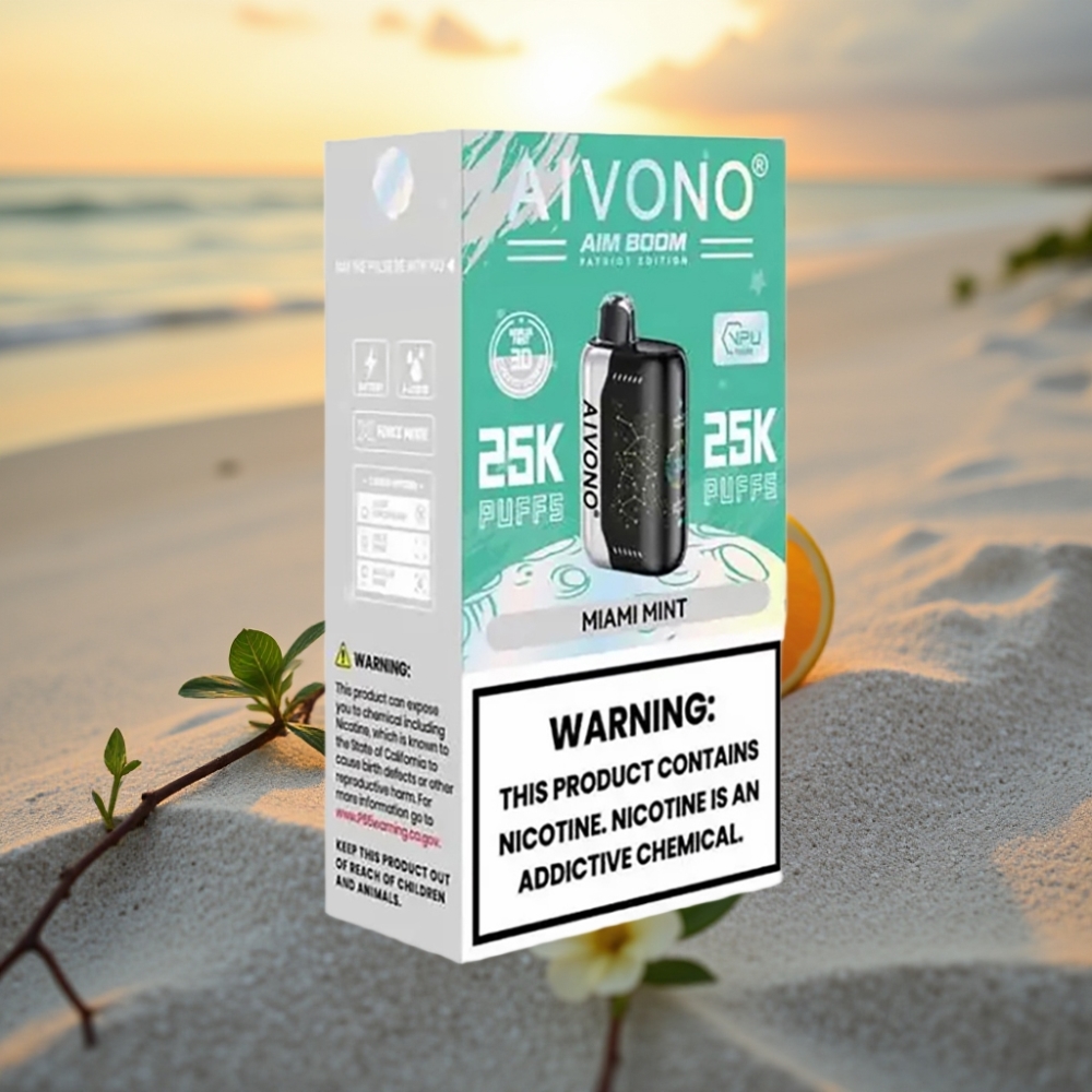 Aivono AIM BOOM 25000 Pūfu Vienreizējās lietošanas vape Maiami Mētra