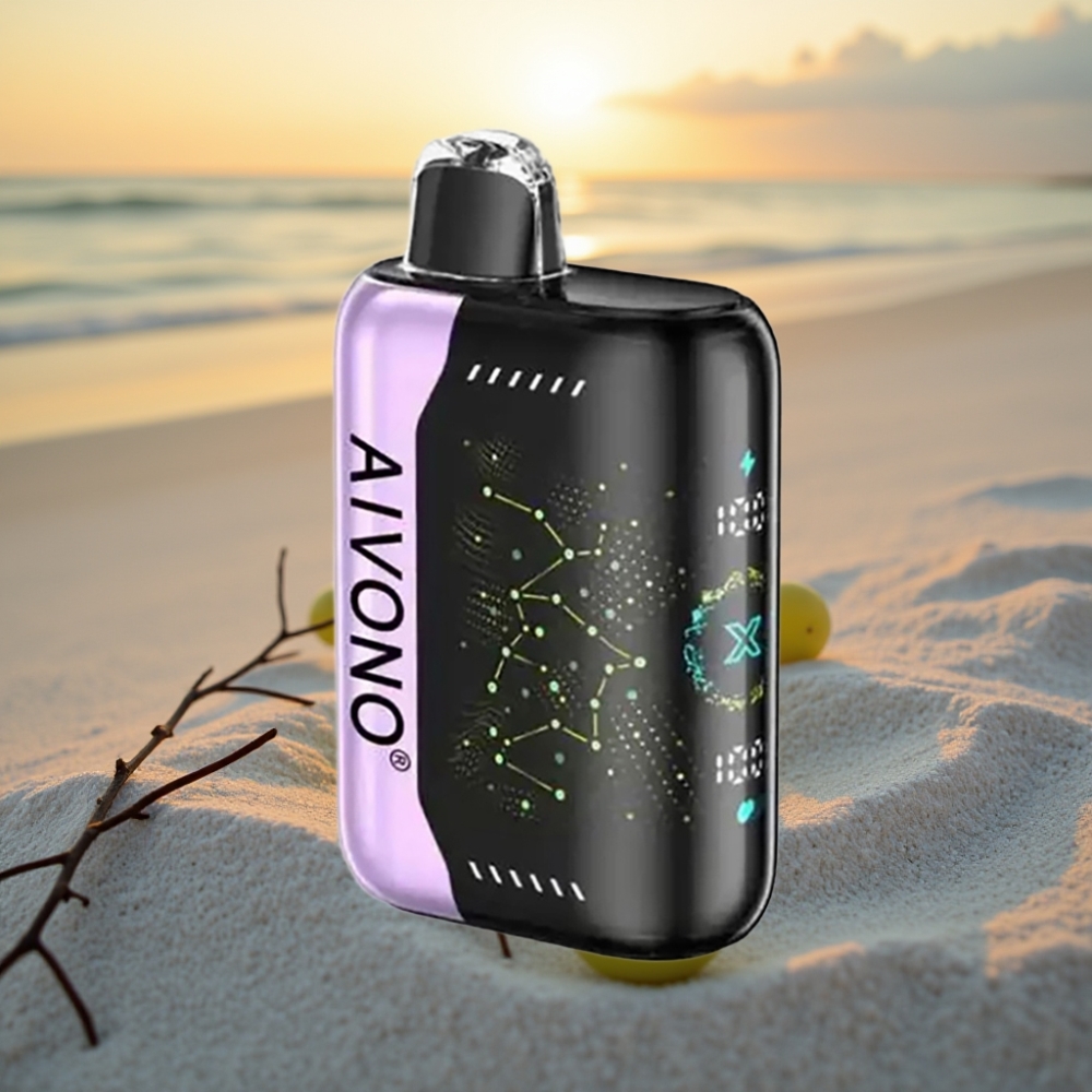 Aivono AIM BOOM 25000 Pūšu Vienreizējās lietošanas vape Zaļā ābolu vīnogu garša, 28ml, 650mAh