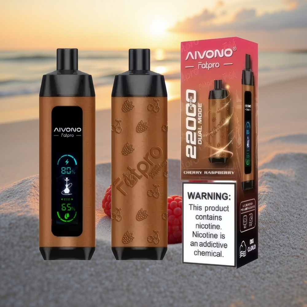 Aivono AIM FATPRO 22000 Puffs Vienreizējās lietošanas vape Ķiršu Aveņu, 28ml, 0.6 omu, 600mAh
