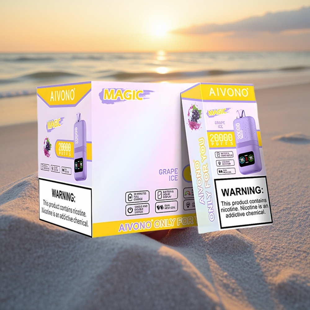 Aivono AIM MAGIC 20000 Pūfu Vienreizējās lietošanas vape Vīnogu Ledus, 26ml, 5% Nikotīna, Type-C