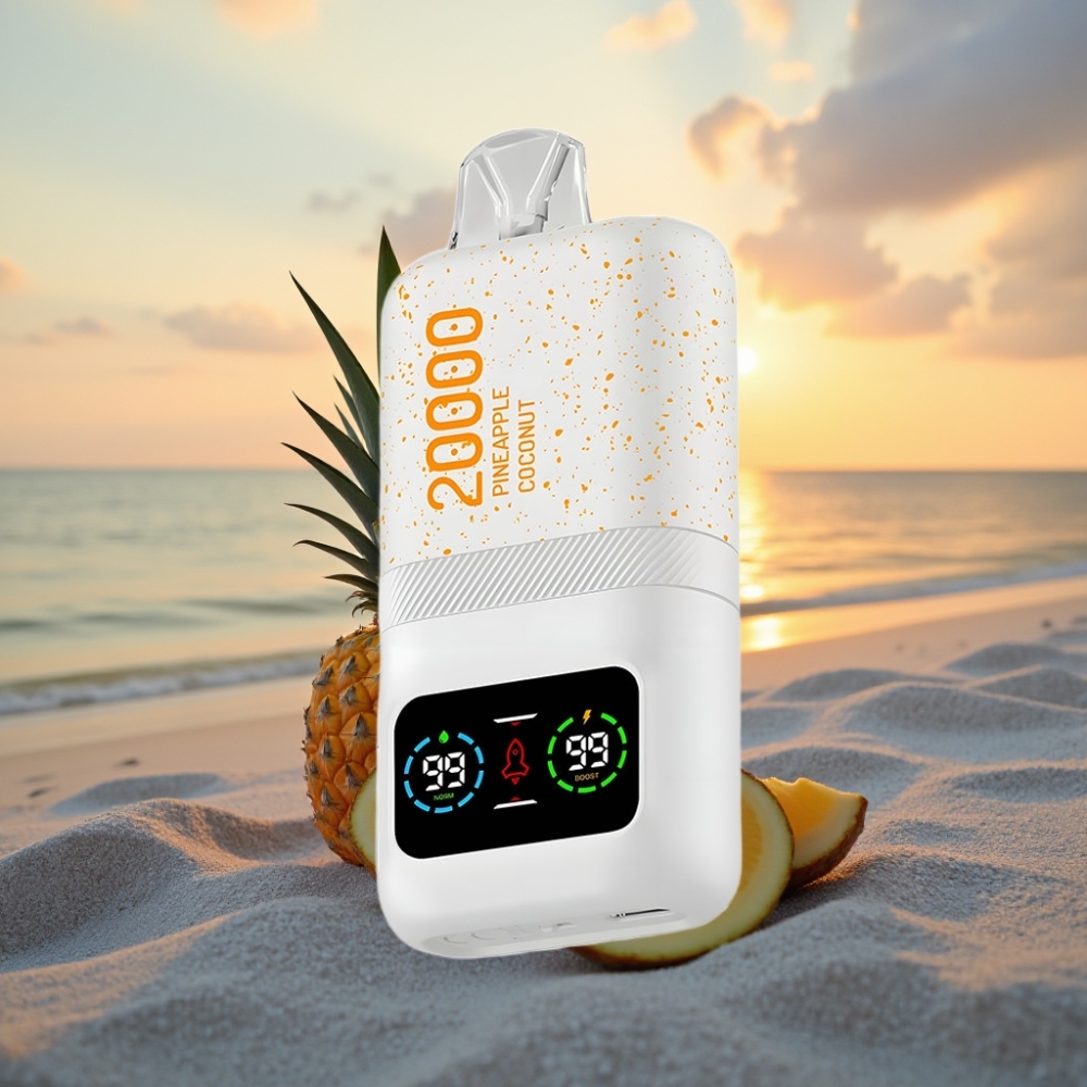 Aivono AIM MAGIC 20000 Puffs Vienreizējās lietošanas vape Ananāsu kokosrieksts, 26ml, 5% Nikotīns, LCD, Type-C
