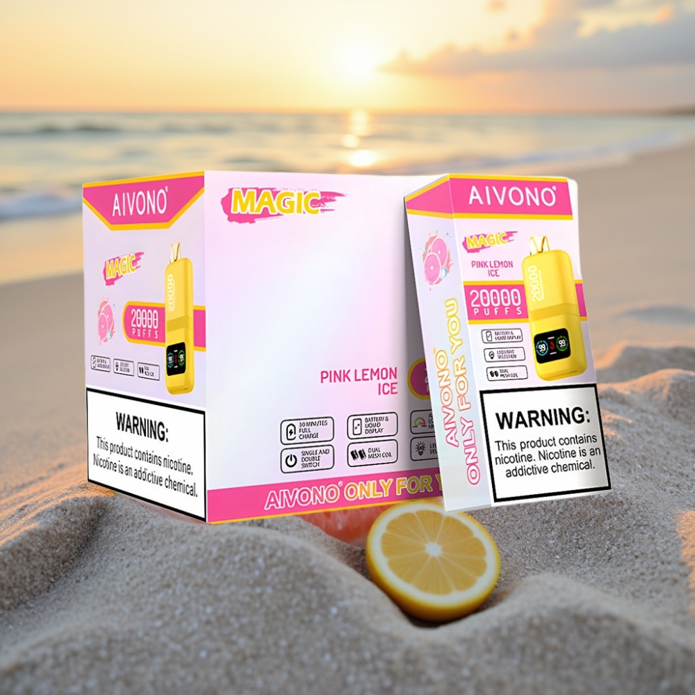 Aivono AIM MAGIC 20000 Puffs Vienreizējās lietošanas vape Rozā citronledus, 26ml, 5% Nikotīna, Type-C