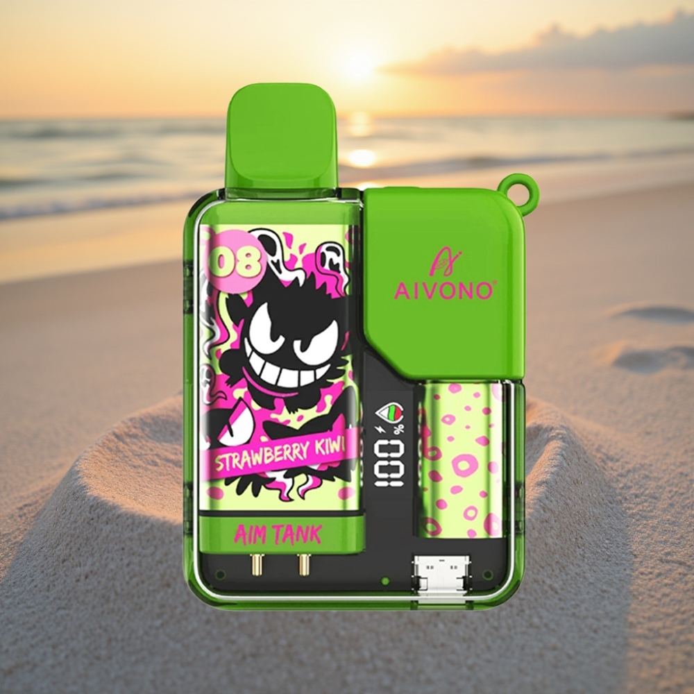 Aivono AIM-TANK 9500 Puffs 18ml 650mAh LCD 0-5% Nikotīns 1.2ohm Zemeņu Liwi