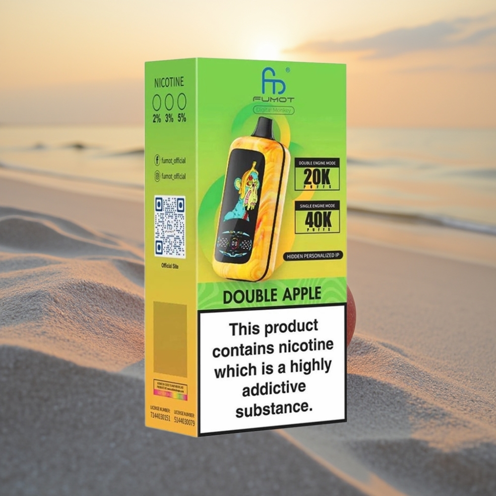 Fumot Digital Monkey 40000 Iztērējamais Vape Dvīņu Āboli, Dual Engine, Dual Mesh Coil, 850mAh