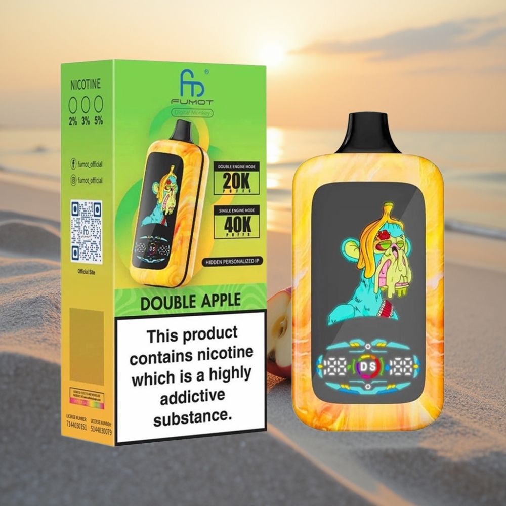 Fumot Digital Monkey 40000 Iztērējamais Vape Dvīņu Āboli, Dual Engine, Dual Mesh Coil, 850mAh