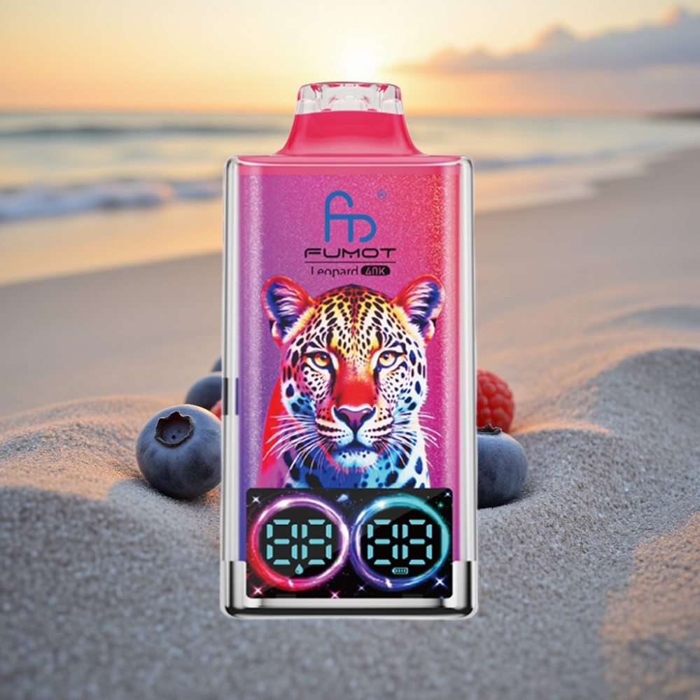 Fumot Leopard 40K Puffs Vienreizējās lietošanas vape Melleņu Ķiršu Dzērveju, 0-5% Nikotīna, 700mAh, Type-C