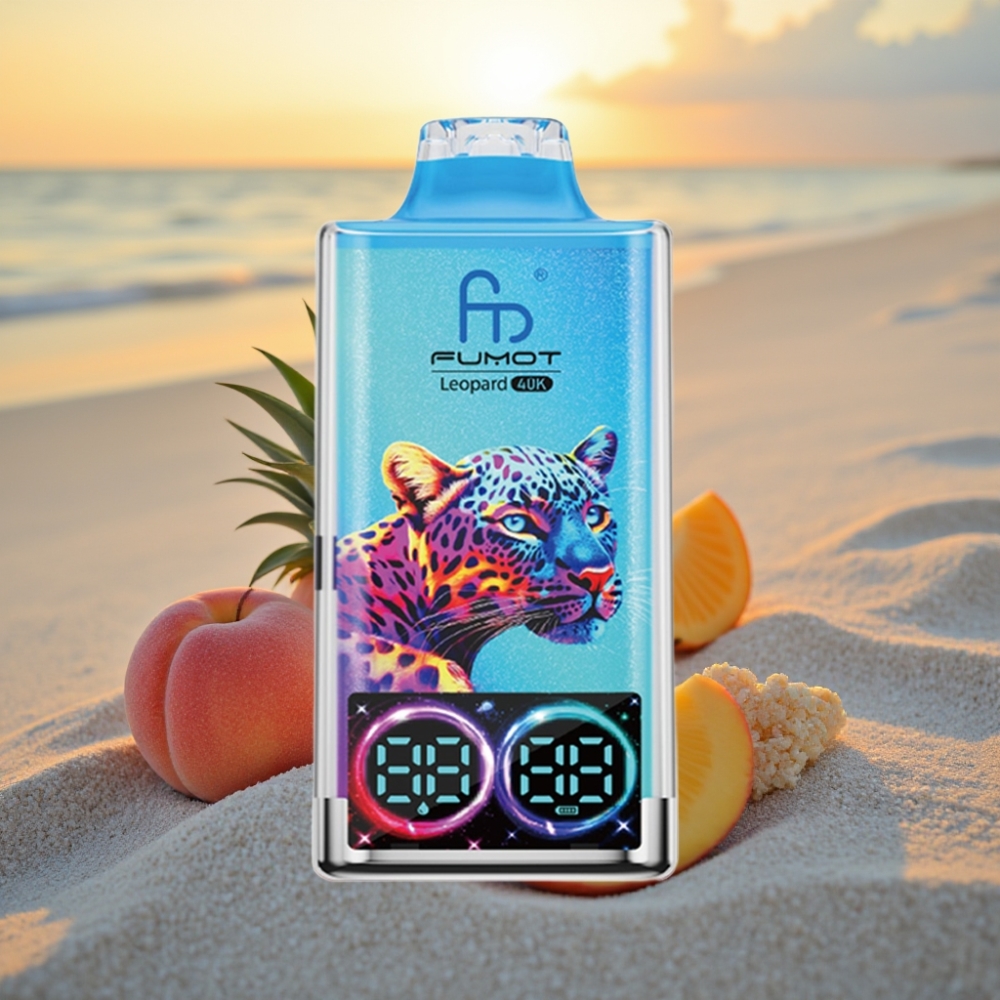 Fumot Leopard 40K Puffs Vienreizējās lietošanas vape Persiku Mango Ananāsu, 700mAh, Type-C, 0-5% Nikotīns, Digitālais Indikators
