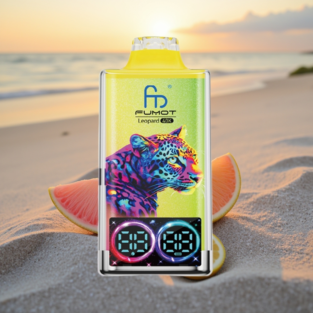 Fumot Leopard 40K Puffs Vienreizējās lietošanas vape Rozā Citronāde, 0-5% Nikotīna, 700mAh, Type-C