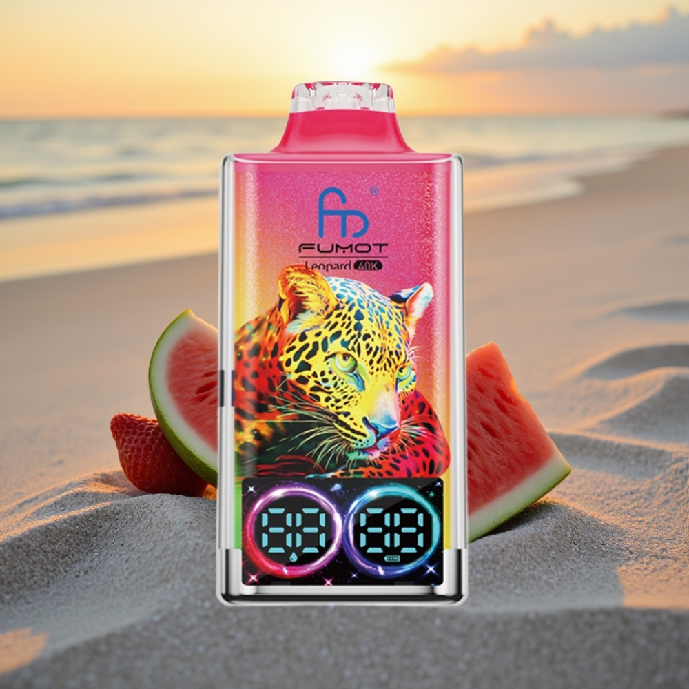 Fumot Leopard 40K Puffs Vienreizējās lietošanas vape Zemeņu Arbūzs 0%-5% Nikotīns, 700mAh, Dual Mesh, Type-C