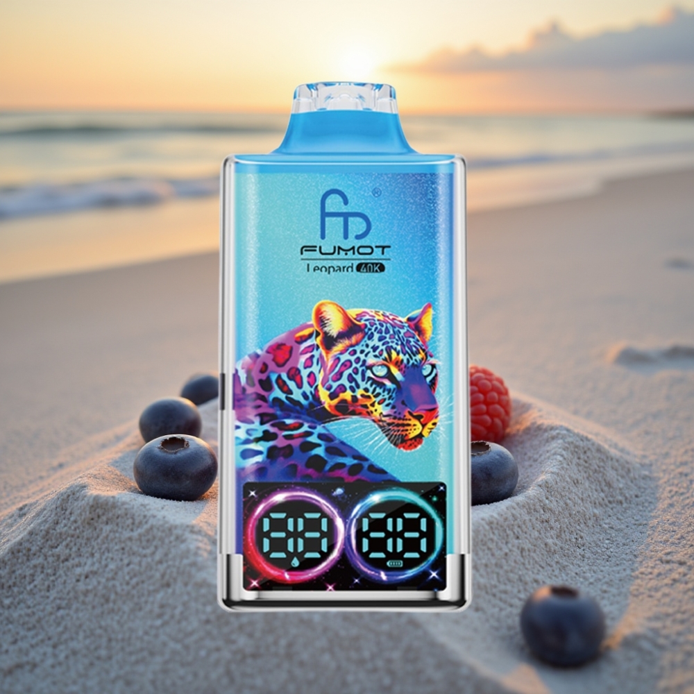 Fumot Leopard 40K Puffs Vienreizējās lietošanas vape Zemenes Aveņu, 0-5% Nikotīns, 700mAh, Type-C