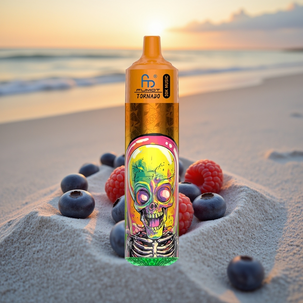 Fumot RandM Tornado 30000 Puffs 30mL 2%/5% 1.0 Ohm 600mAh LED Zilenā Aveņu