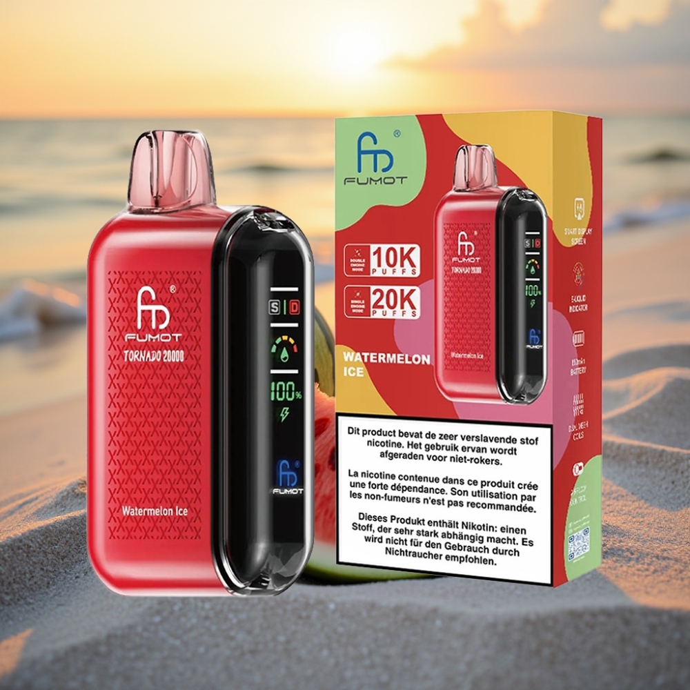 Fumot Tornado 20000 Pūfu Vienreizējās lietošanas vape Arbūzu Ledus, Dual Mesh, 850mAh, 2% Nikotīna