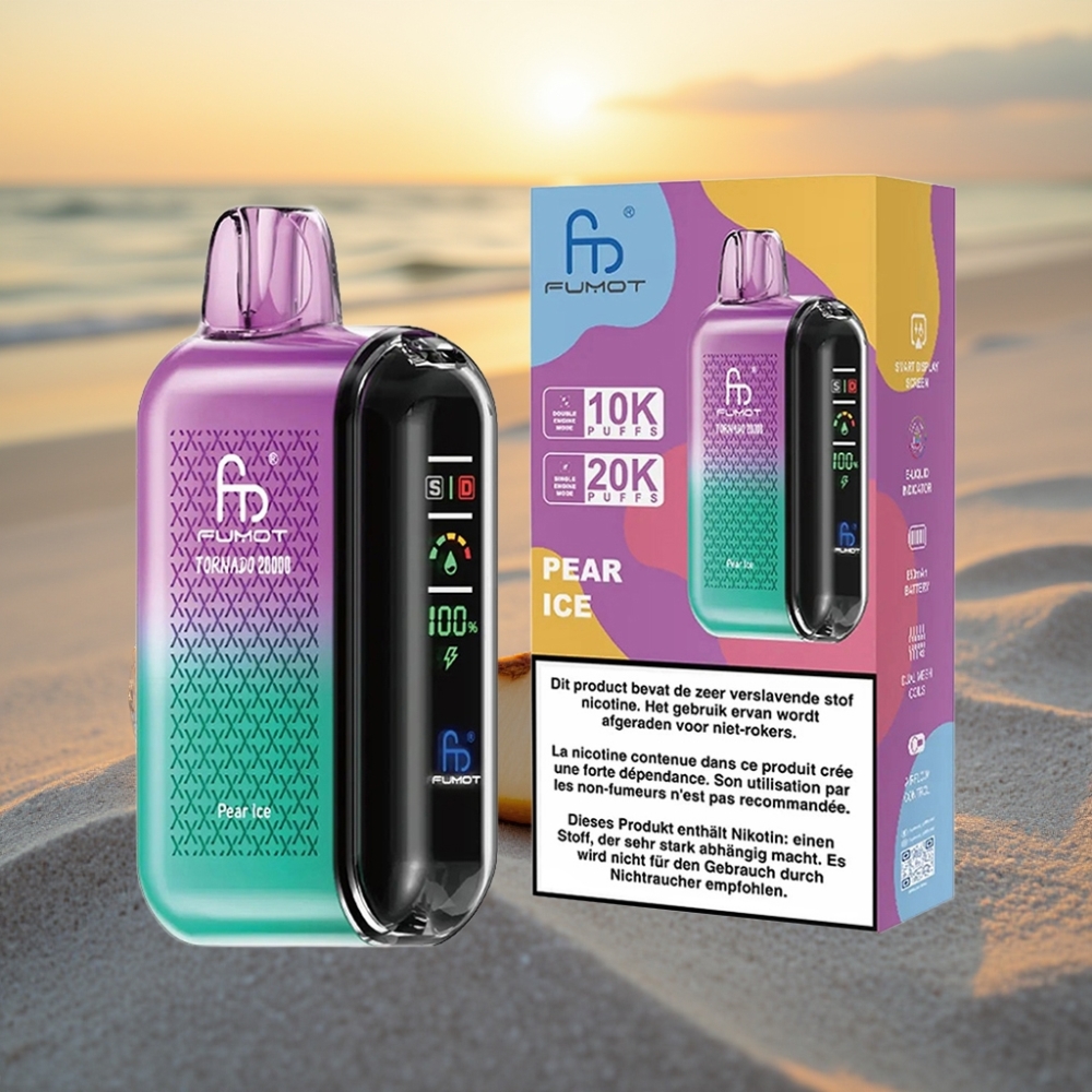 Fumot Tornado 20000 Puffs Vienreizējās lietošanas vape Bumbuļledus 20ml, 850mAh, 2% Nikotīns
