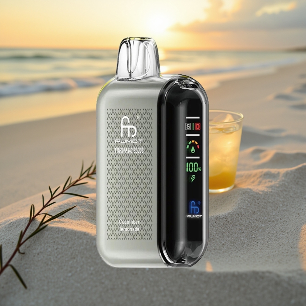 Fumot Tornado 20000 Puffs Vienreizējās lietošanas vape Gurkmežu Limonāde, Dual Mesh Coil, 20ml, 850mAh, 2% Nikotīns