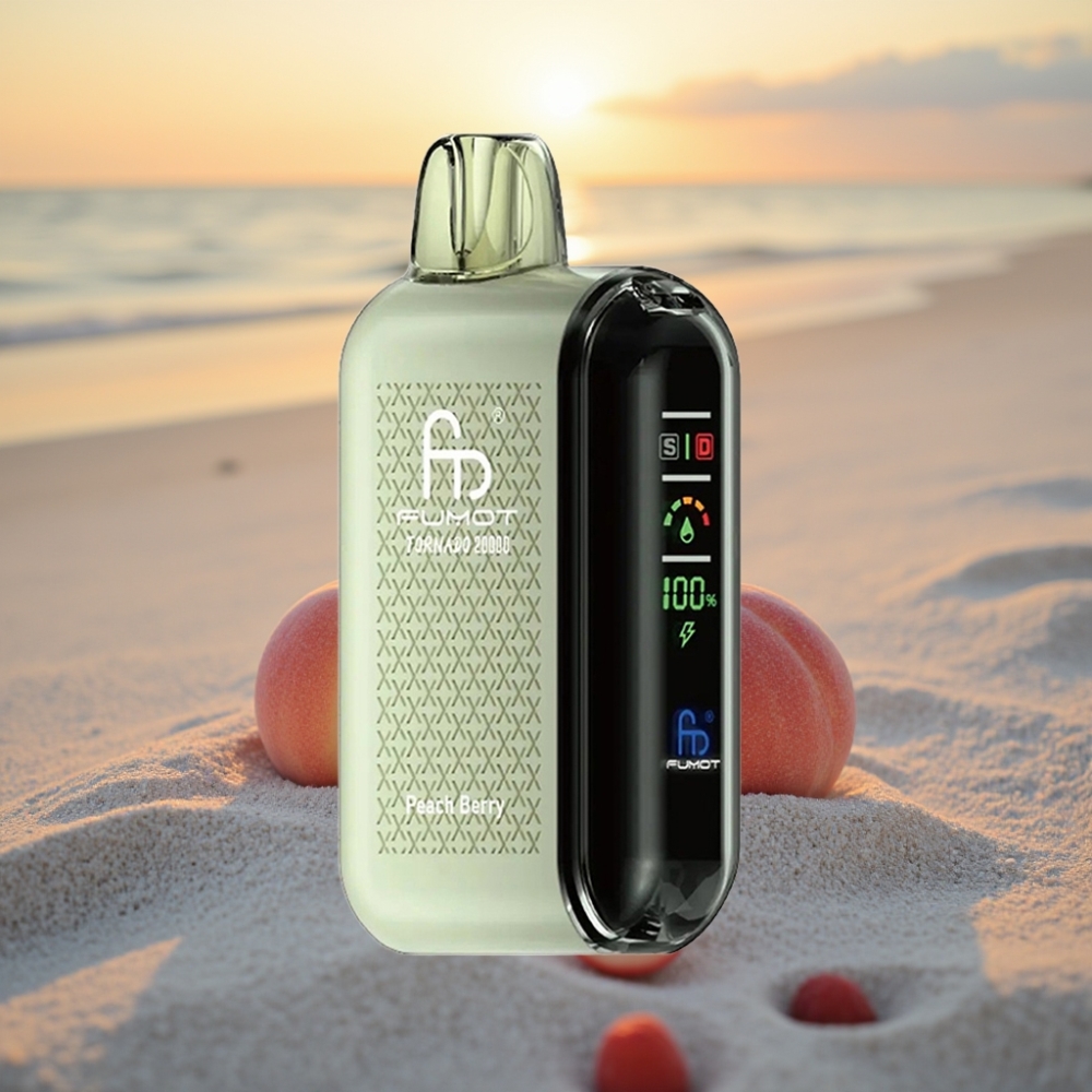 Fumot Tornado 20000 Puffs Vienreizējās lietošanas vape Persiku Ogulājs, Dual Mesh Coil, 20ml, 850mAh