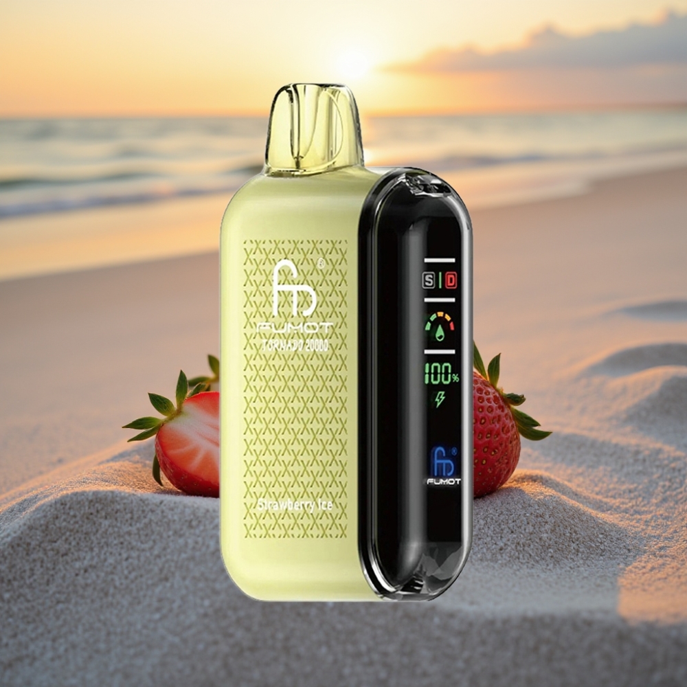 Fumot Tornado 20000 Puffs Vienreizējās lietošanas vape Zemeņu Ledus ar Dual Mesh Coil, 20ml, 850mAh