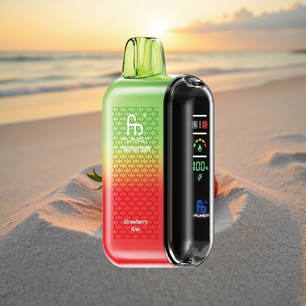 Fumot Tornado 20000 Puffs Vienreizējās lietošanas vape Zemeņu Ķīviņa, Dual Mesh Coil, 20ml, 850mAh