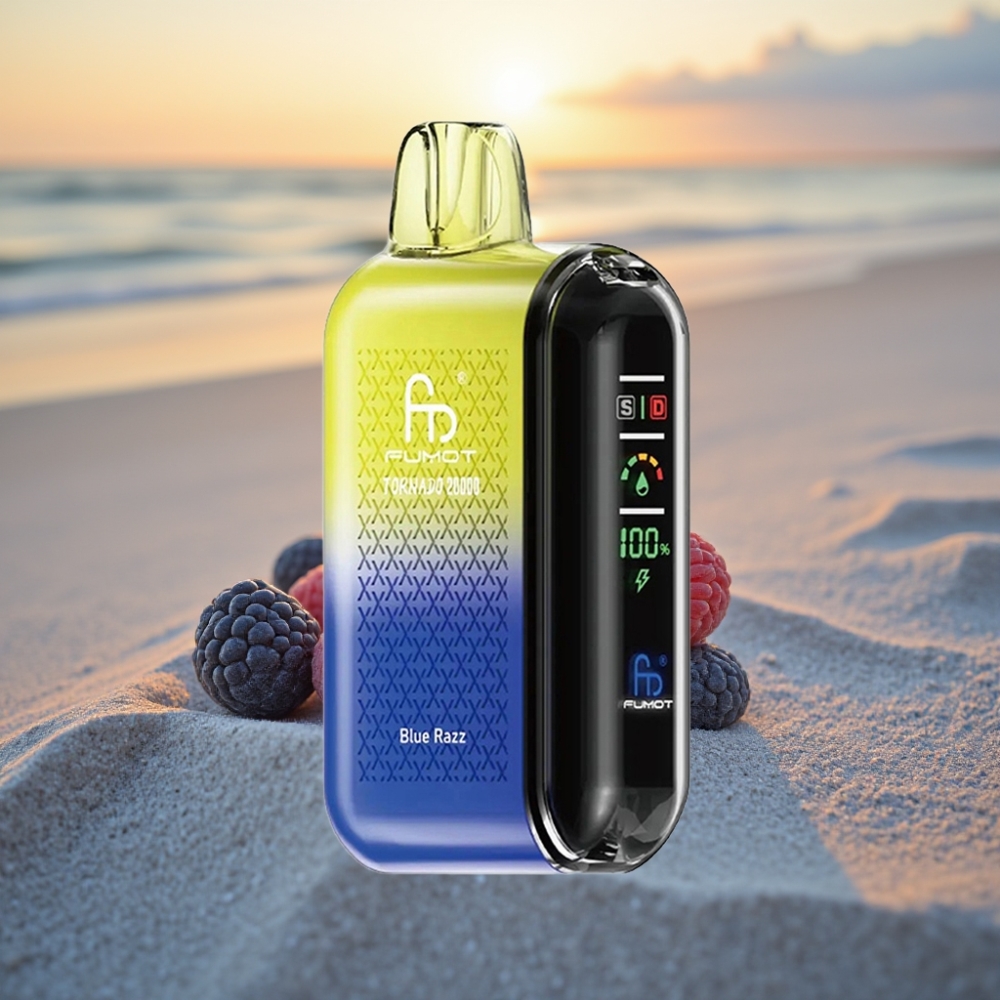 Fumot Tornado 20000 Puffs Vienreizējās lietošanas vape Zilā Aveņu Garša, Dual Mesh Coil, 20ml, 850mAh