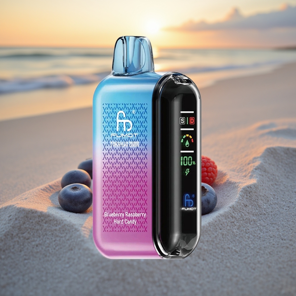 Fumot Tornado 20000 Puffs Vienreizējās lietošanas vape Zilene Aveņu Sīkšķu Konfekte, Dual Mesh Coil, 20ml, 850mAh, Smart Display
