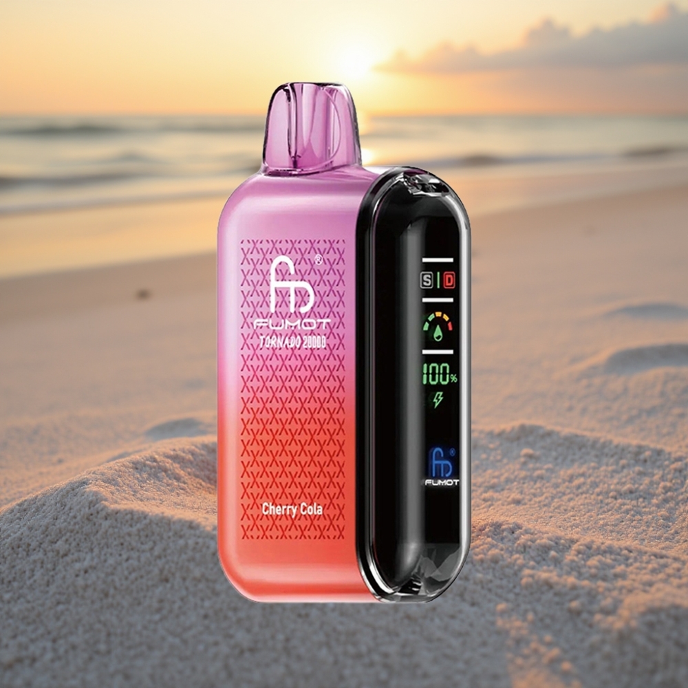Fumot Tornado 20000 Puffs Vienreizējās lietošanas vape Ķiršu Kola, Dual Mesh Coil, 20ml, 850mAh