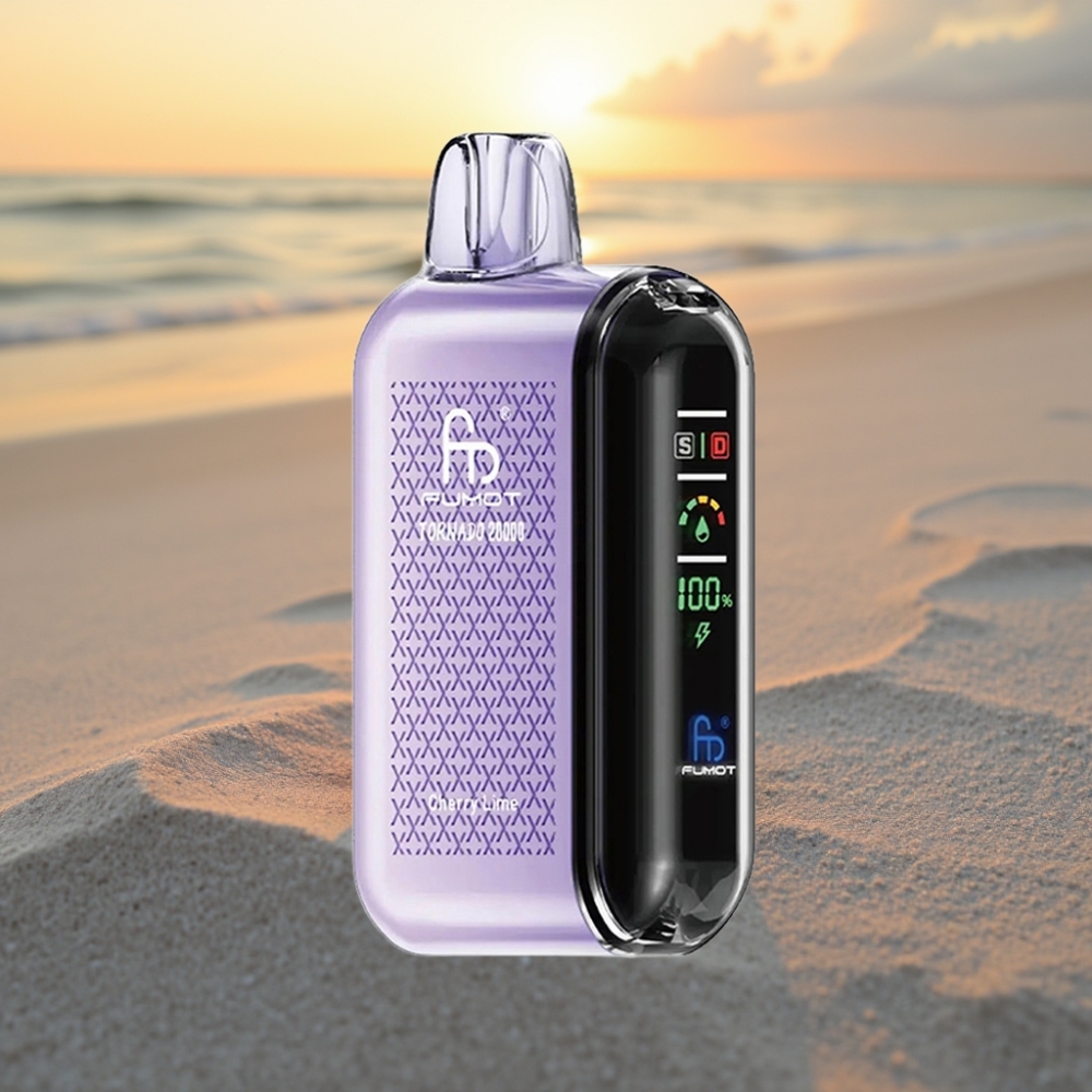 Fumot Tornado 20000 Puffs Vienreizējās lietošanas vape Ķiršu Laima, Dual Mesh Coil, 20ml, 850mAh