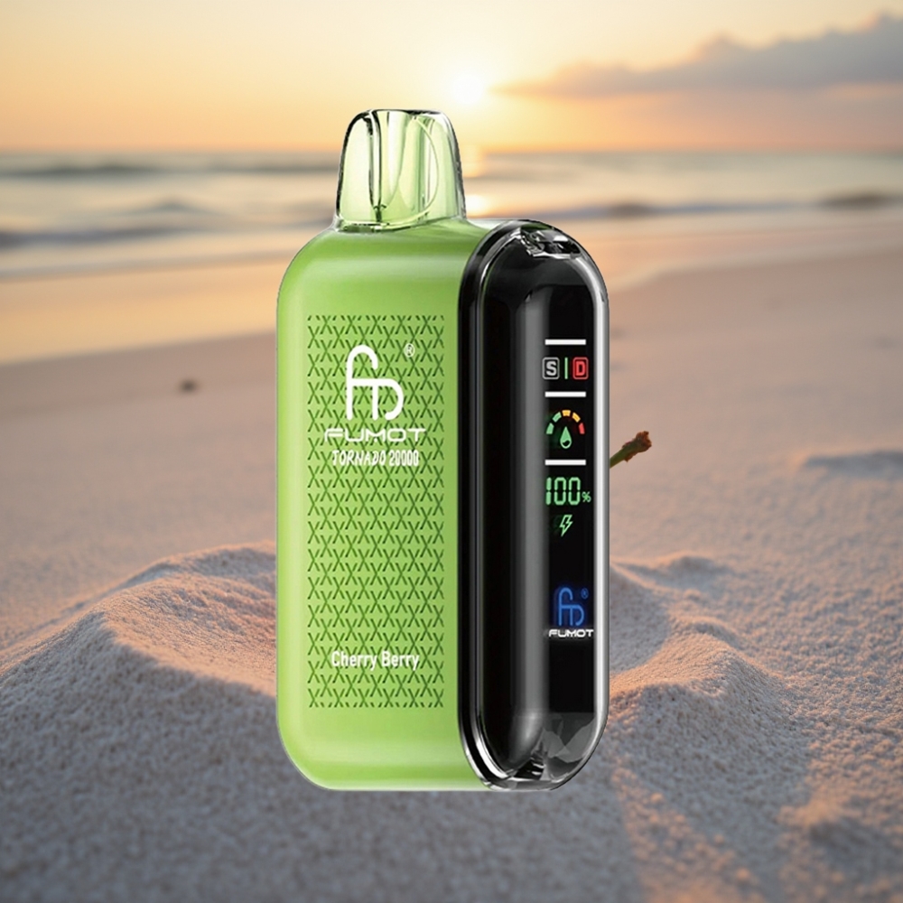 Fumot Tornado 20000 Puffs Vienreizējās lietošanas vape Ķiršu Ogu Garša, Dual Mesh Coil, 20ml, 850mAh