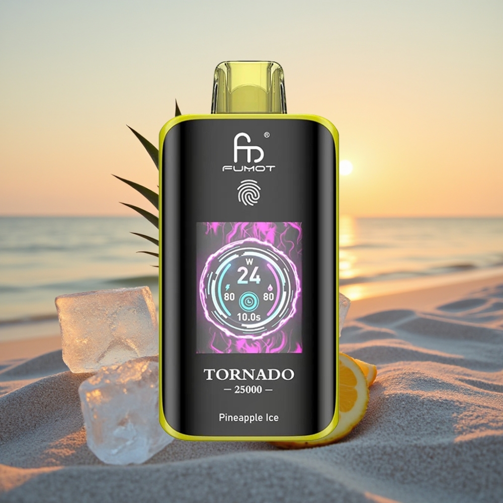 Fumot Tornado 25000 Puffs Izlaidams Veips Ananāsa Ledus, HD Ekrāns, 700mAh, 20ml, Type-C