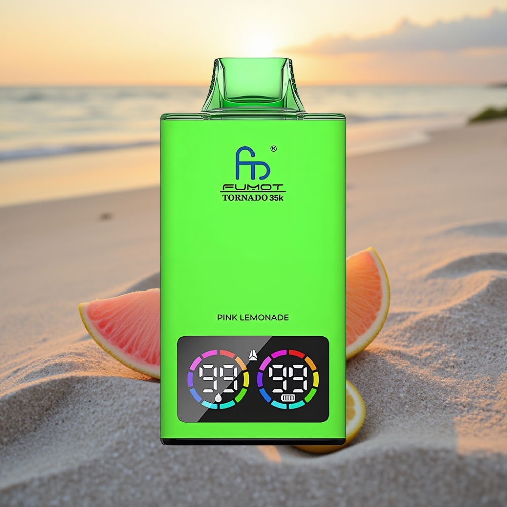 Fumot Tornado 35K Vienreizējās lietošanas vape Rozā Limonāde ar 15ml e-šķidruma, 700 MAH bateriju un USB-C