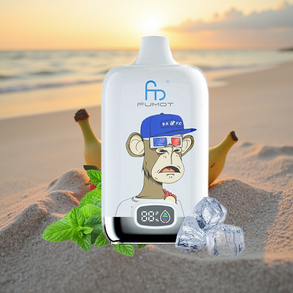 Fumot Tornado Digital Box 12000 Puffs Vienreizējās lietošanas vape Zemeņu Banāns 20ml 550mAh