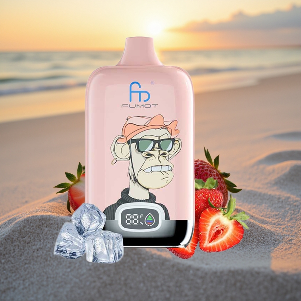 Fumot Tornado Digital Box 12000 Puffs Vienreizējās lietošanas vape Zemeneņu Ledus, 20ml, Type-C