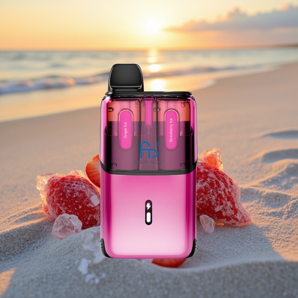 Fumot Ultra T32000 Vienreizējās lietošanas vape 32000 str. – 800mAh, Type-C, 24ml, 20mg – Vīnogu Ledus - Zemeņu Ledus