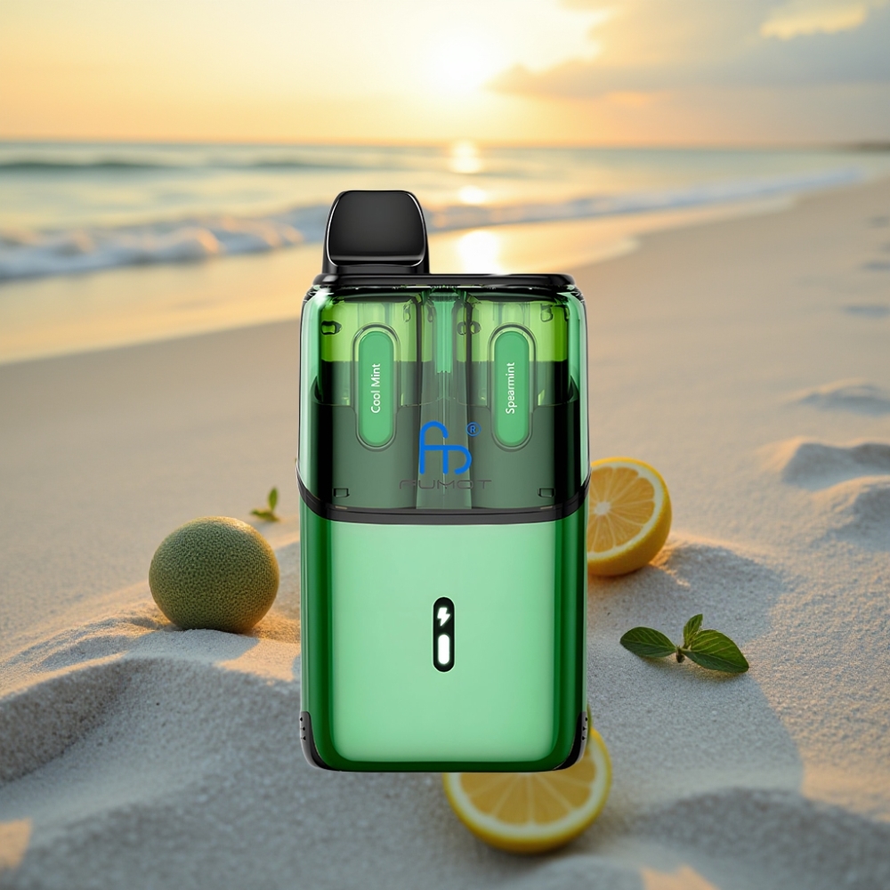 Fumot Ultra T32000 Vienreizējās lietošanas vape Atdz. Piparmētra - Zaļā Piparmētra, 32000 Ivilcieni, 800mAh, 24ml, Type-C, 20mg, Mesh Coil