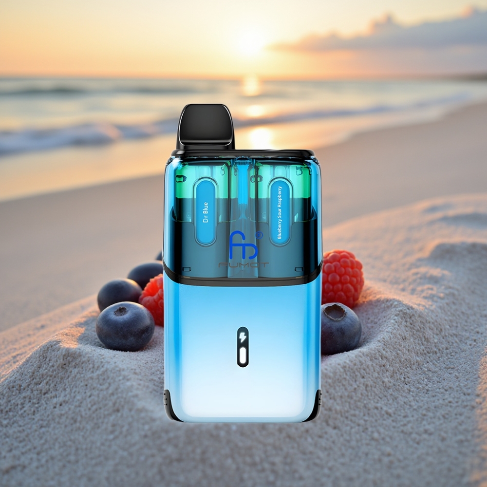Fumot Ultra T32000 Vienreizējās lietošanas vape Dr Zils – Zilā Ožu Avenes ar 32000 piepūtīm, 800mAh, 24ml, Type-C, 20mg