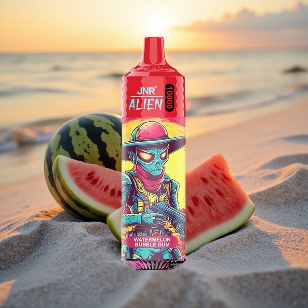 JNR Alien 10000 Puffs Vienreizējās lietošanas vape Arbūzu Sķēpsalmi, 850mAh, 20ml, Type-C, RGB
