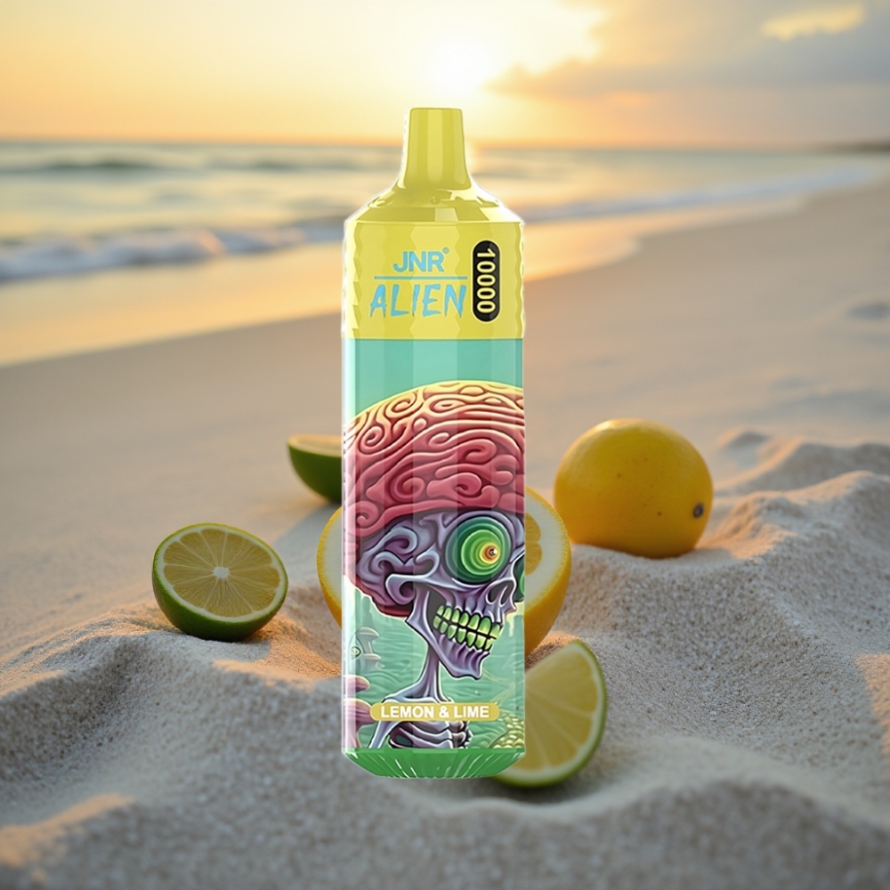JNR Alien 10000 Puffs Vienreizējās lietošanas vape Citrons & Laima, 850mAh, 20ml, Type-C, RGB