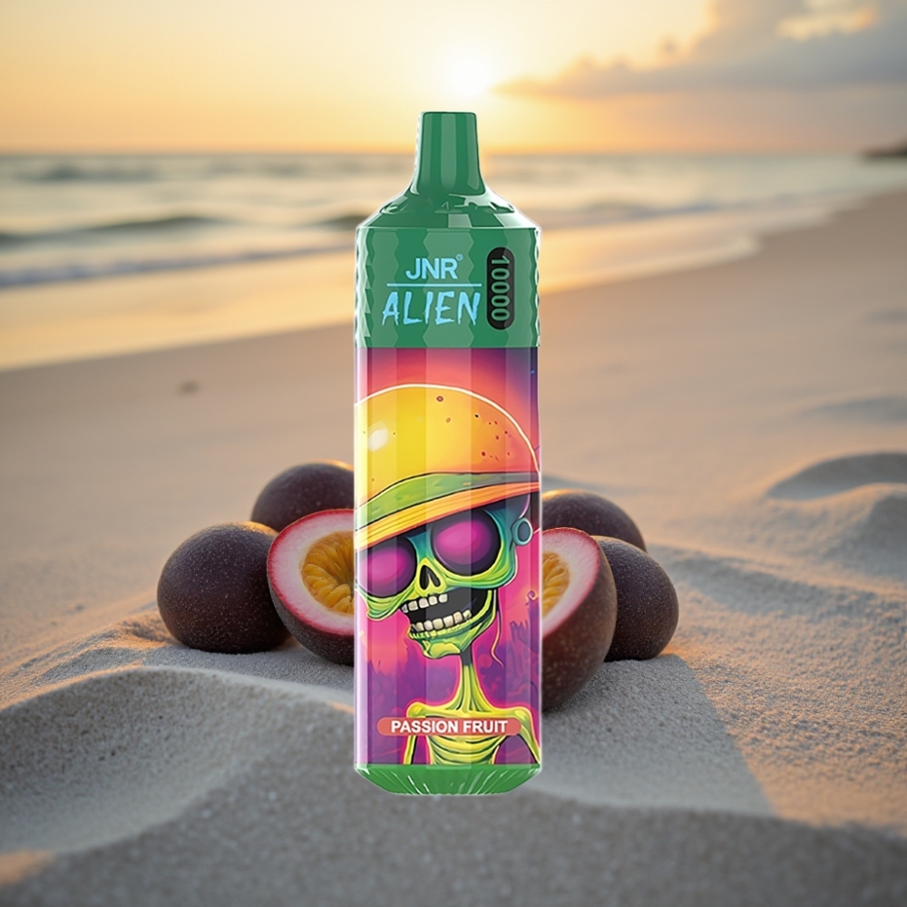 JNR Alien 10000 Puffs Vienreizējās lietošanas vape Marakuja 850mAh, 20ml, Type-C, RGB