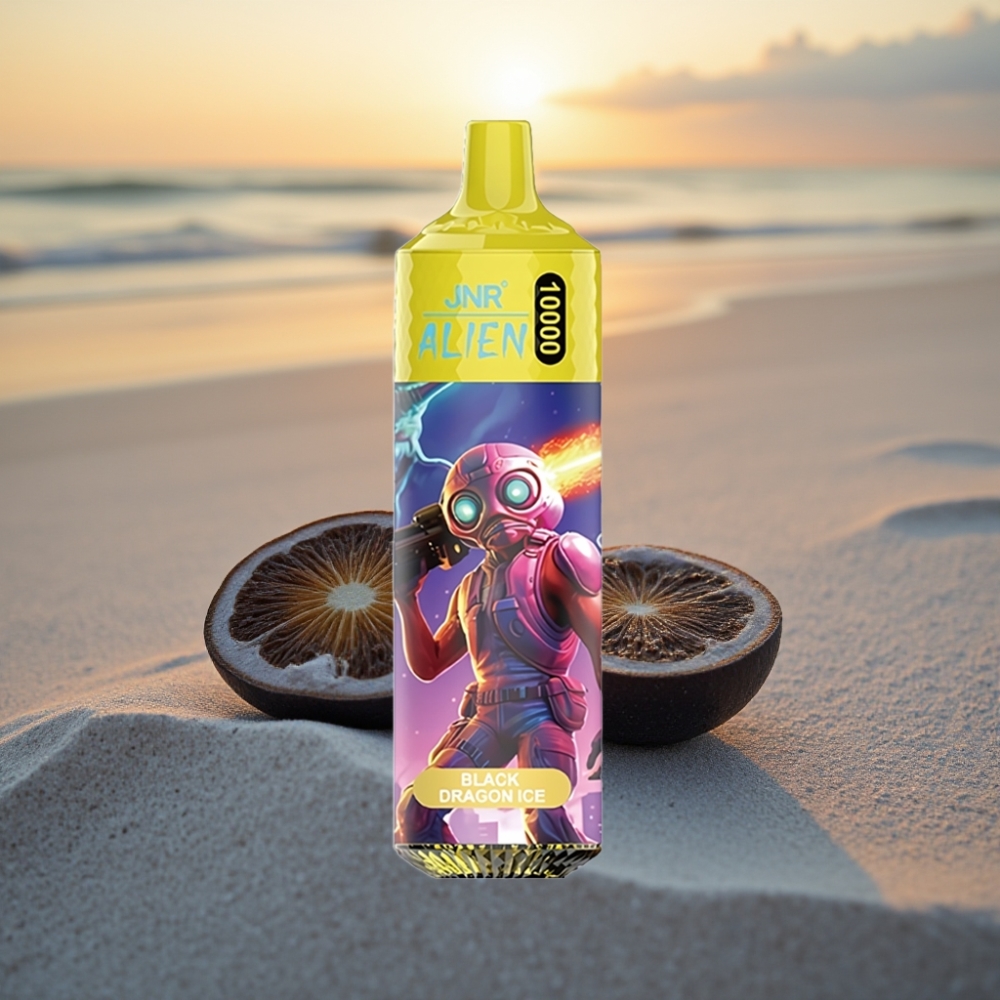 JNR Alien 10000 Puffs Vienreizējās lietošanas vape Melnais Pūķa Ledus, 850mAh, 20ml, Type-C