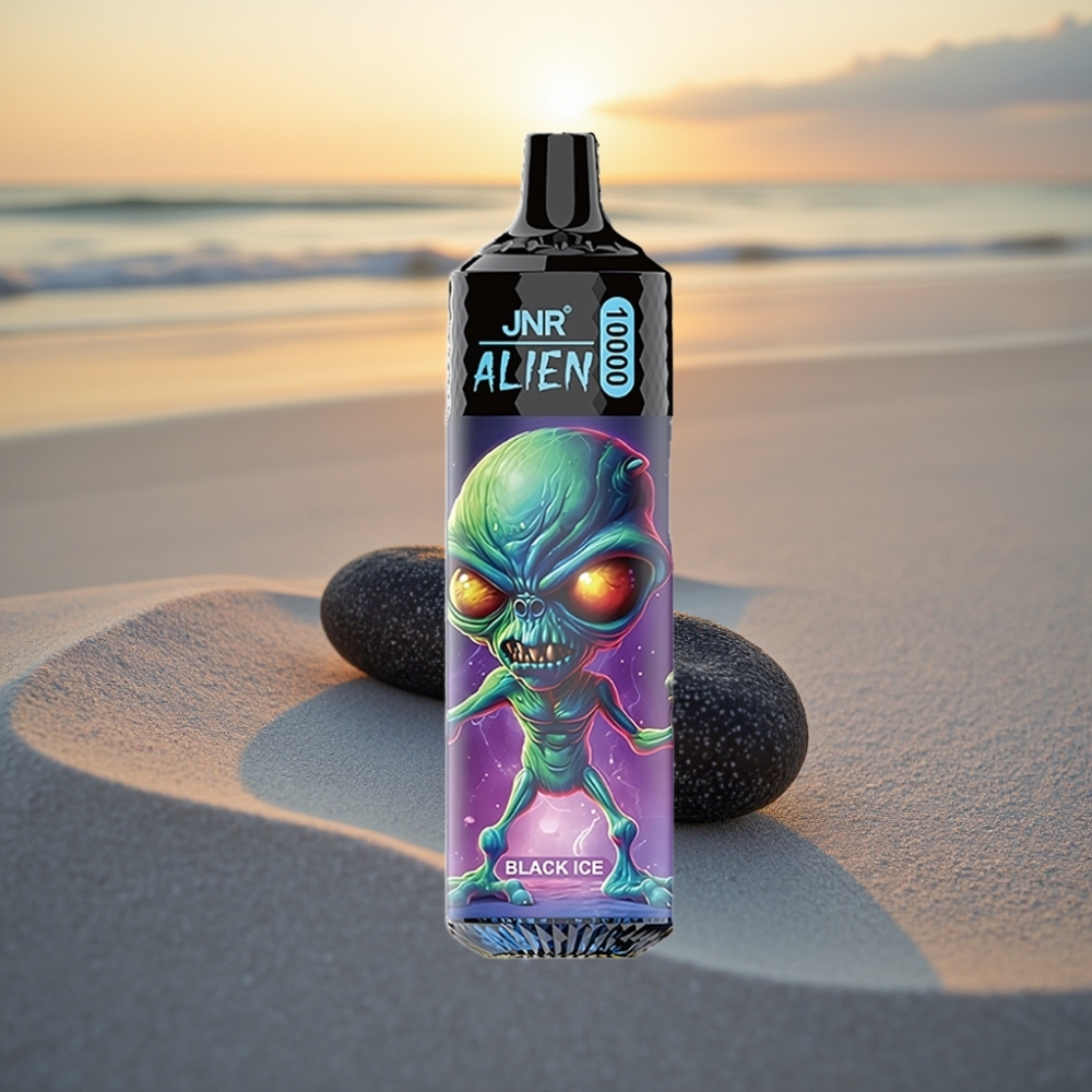 JNR Alien 10000 Puffs Vienreizējās lietošanas vape Melnais ledus ar 850mAh bateriju un Type-C