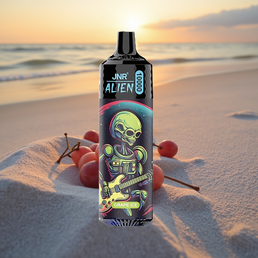 JNR Alien 10000 Puffs Vienreizējās lietošanas vape Vīnogu Ledus ar 850mAh, 20ml e-šķidrums, Type-C, RGB