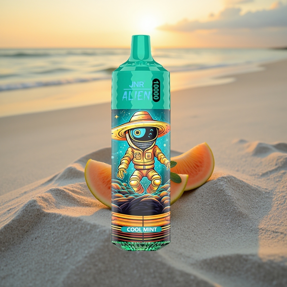 JNR Alien 10000 Puffs Vienreizējās lietošanas vape Vēsā Mētra, 850mAh, 20ml, Type-C, RGB