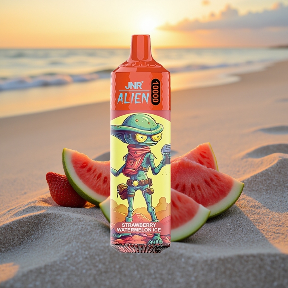JNR Alien 10000 Puffs Vienreizējās lietošanas vape Zemeņu Arbūza Ledus, 850mAh, Type-C, RGB