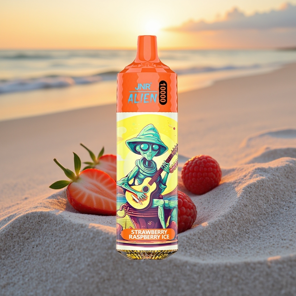JNR Alien 10000 Puffs Vienreizējās lietošanas vape Zemeņu Avenes Ledus ar 850mAh, 20ml, Type-C