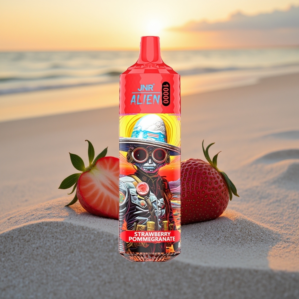 JNR Alien 10000 Puffs Vienreizējās lietošanas vape Zemeņu Granāts (850mAh, 20ml, Type-C)