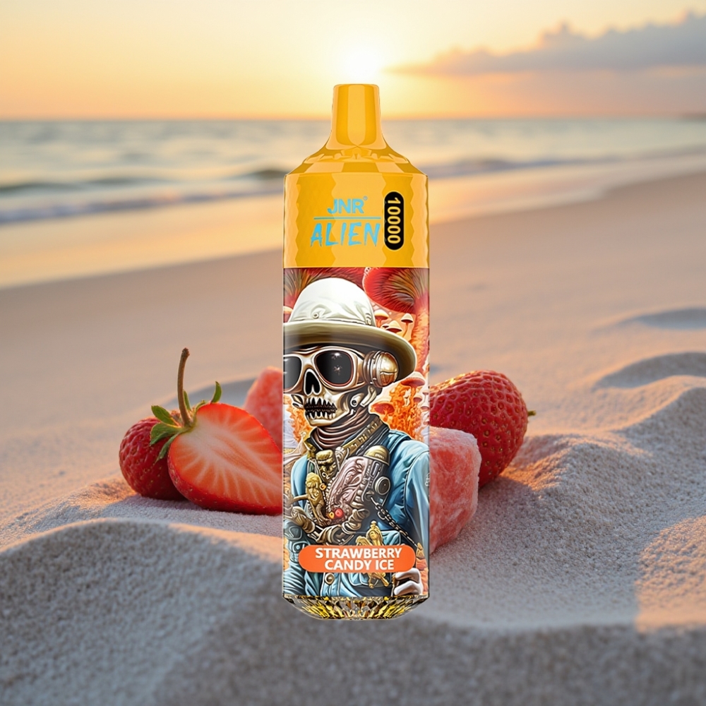 JNR Alien 10000 Puffs Vienreizējās lietošanas vape Zemeņu Konfekšu Ledus 850mAh Type-C RGB