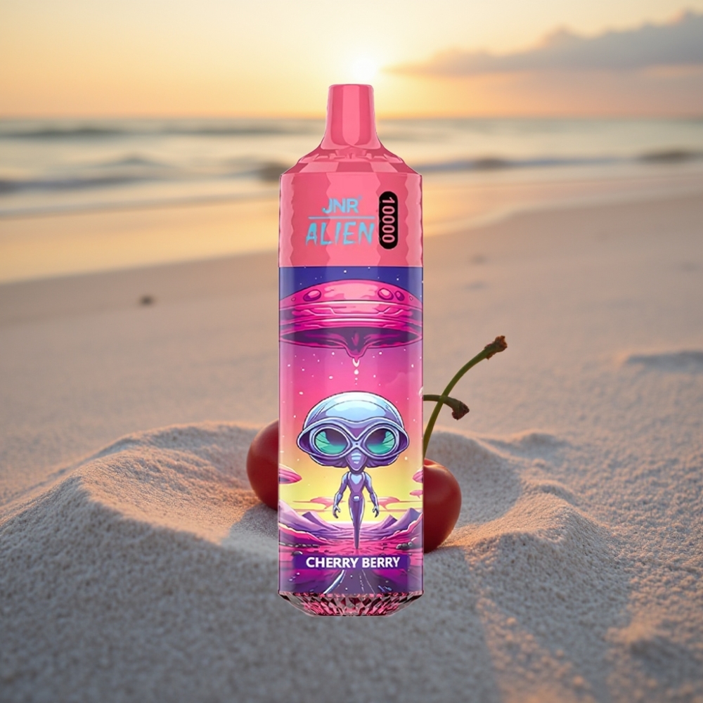 JNR Alien 10000 Puffs Vienreizējās lietošanas vape Ķiršu-Ogu, 850mAh, 20ml, Type-C, RGB Gaismas