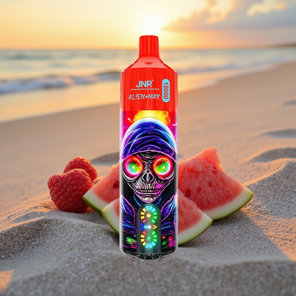 JNR Alien Max 18000 Puffs Vienreizējās lietošanas vape Aveņu Arbūzu Ledus ar Smart LED, Dual Mesh, Type-C