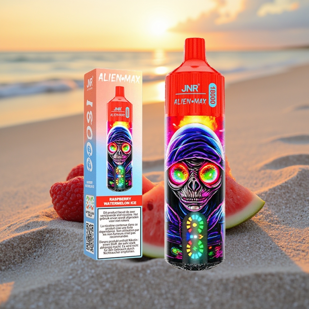JNR Alien Max 18000 Puffs Vienreizējās lietošanas vape Aveņu Arbūzu Ledus ar Smart LED, Dual Mesh, Type-C