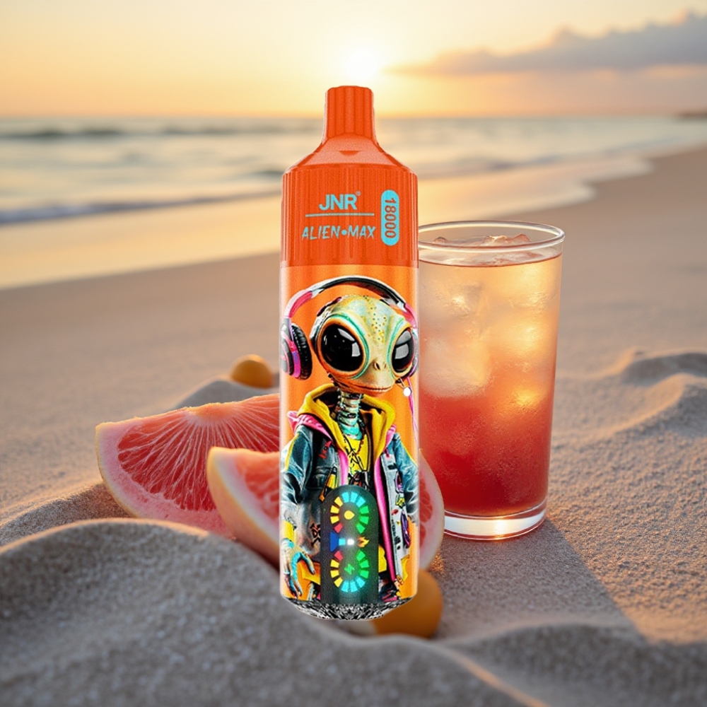 JNR Alien Max 18000 Puffs Vienreizējās lietošanas vape Dzirkstošā Ķiršu Kola, Smart LED, Dual Mesh, 28ml, 850mAh, Type-C