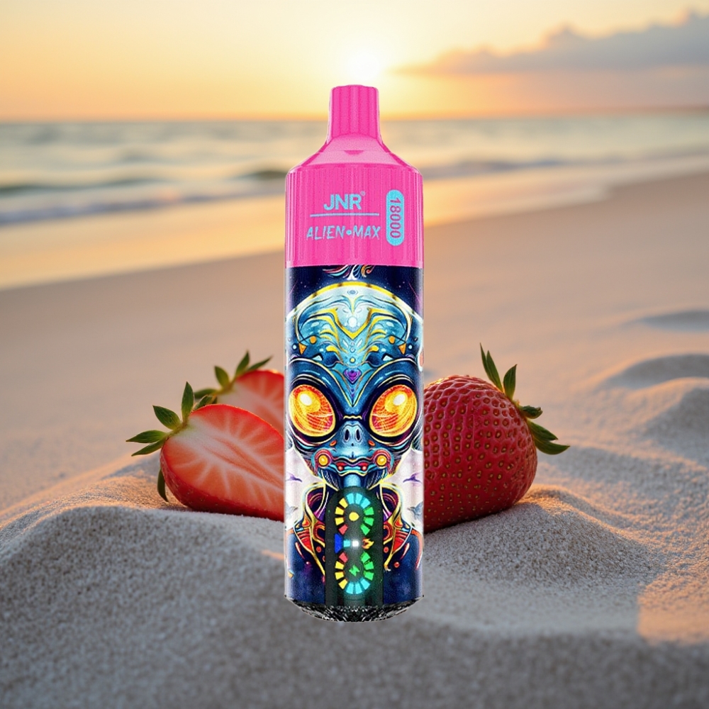 JNR Alien Max 18000 Puffs Vienreizējās lietošanas vape Zemeņu Ledus, Smart LED, Dual Mesh, Type-C