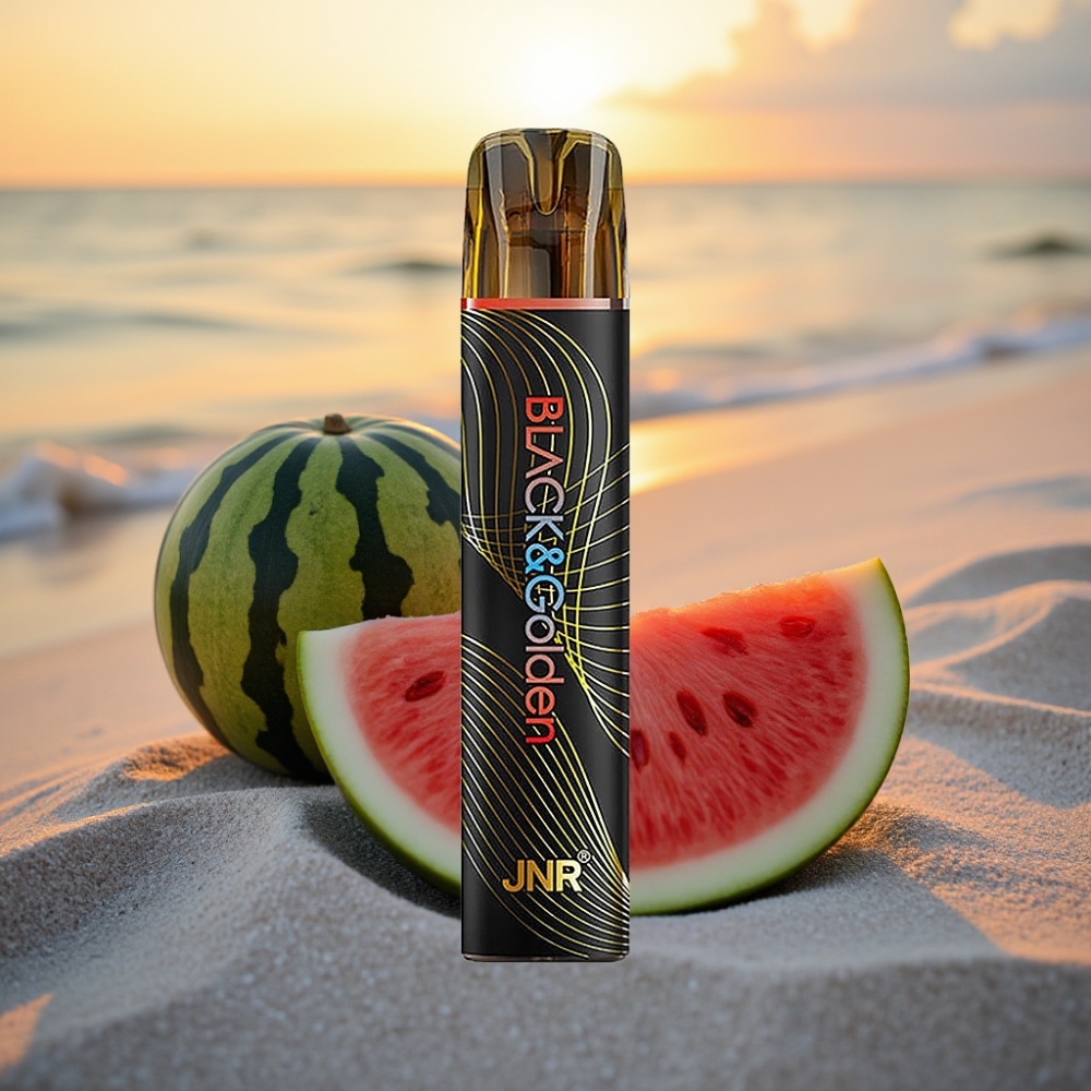 JNR Black&Golden 800 Pūfu Vienreizējās lietošanas vape Arbūzu Ledus (550mAh, 2ml, TPD, 2% Nikotīns)